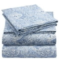 thumbnail image 1 of Mellanni 4-Piece Iconic King Bedsheet Set - Microfiber, 16" Deep Pocket, Cooling, Wrinkle, Fade, Stain Resistant, Paisley Blue, 1 of 7