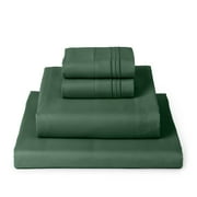 Mellanni 4-Piece Iconic Queen Bedsheet Set - Microfiber, 16 Deep Pocket, Cooling, Wrinkle, Fade, Stain Resistant, Emerald Green