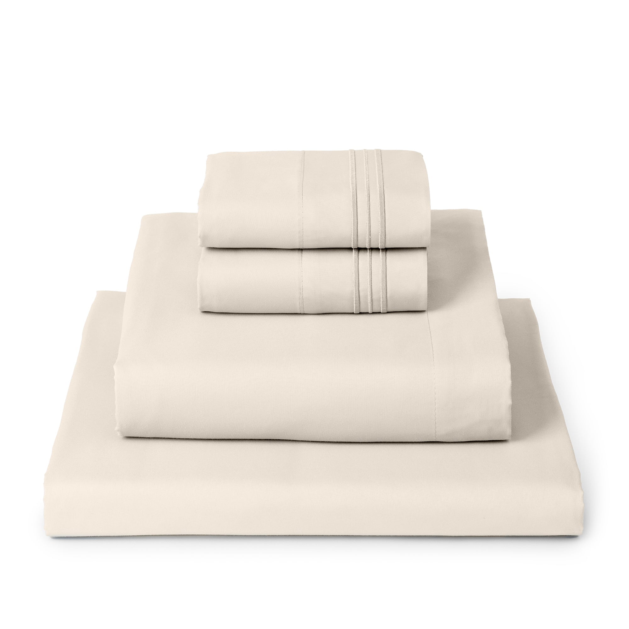 Mellanni 4-Piece Iconic Queen Bedsheet Set - Microfiber, 16" Deep Pocket, Cooling, Wrinkle, Fade, Stain Resistant, Golden Ivory
