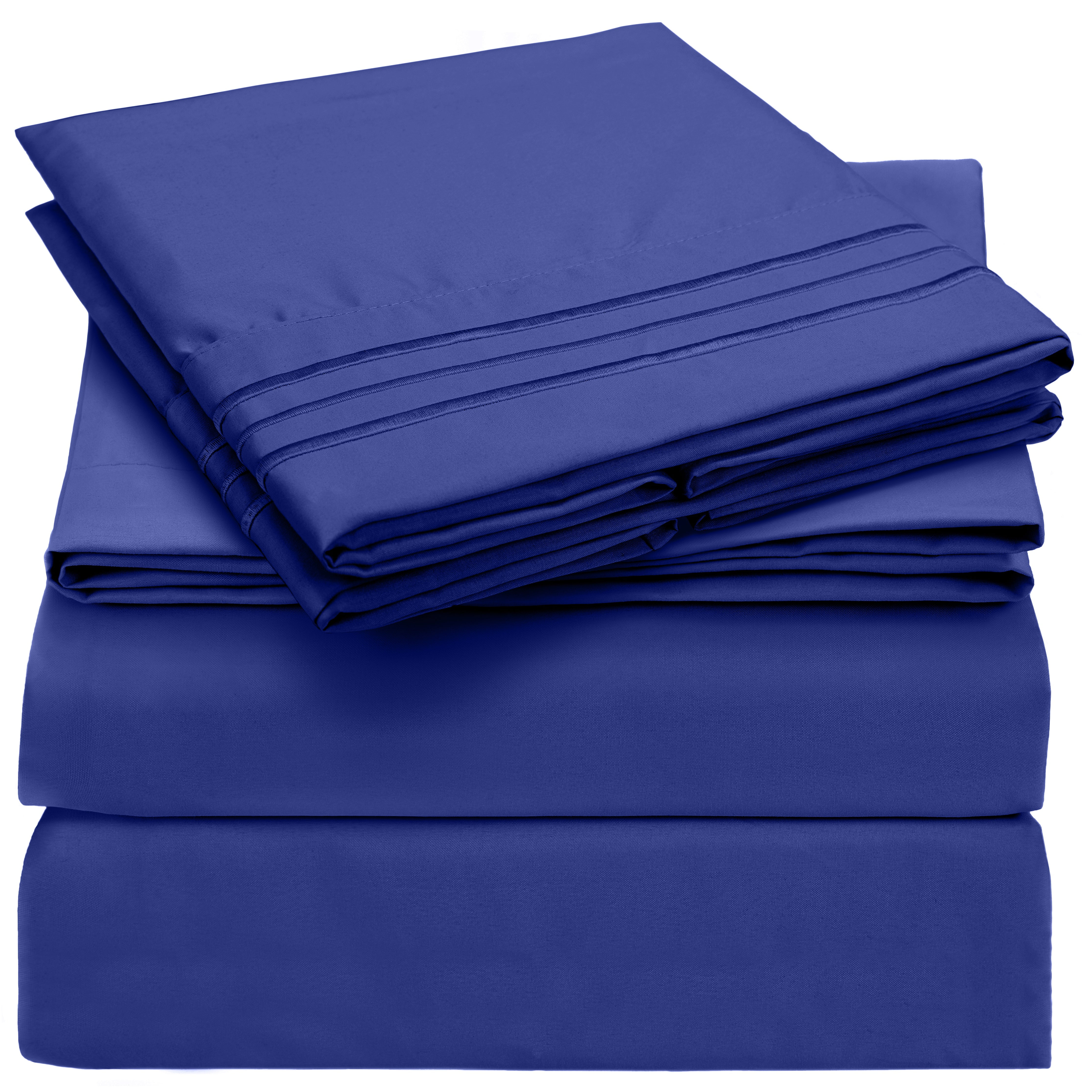 Royal Blue Queen Microfiber 4-Piece Sheet Set