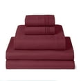 thumbnail image 1 of Mellanni 5-Piece Iconic Split King Bedsheet Set - Microfiber, 16" Deep Pocket, Cooling, Wrinkle, Fade, Stain Resistant, Burgundy, 1 of 6