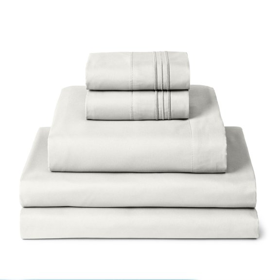 Mellanni Sheet Set Luxury Brushed Microfiber, Deep Pocket Sheet, 5 Piece Split King Ivory