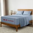thumbnail image 1 of Mellanni Sheet Set Microfiber, Extra Deep Pocket, 5 Piece Split King, Blue Hydrangea, 1 of 8