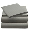thumbnail image 1 of Mellanni 3-Piece Iconic Twin XL Bedsheet Set - Microfiber, 16" Deep Pocket, Cooling, Wrinkle, Fade, Stain Resistant, Striped Gray/Silver, 1 of 7
