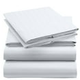 thumbnail image 1 of Mellanni 4-Piece Iconic California King Bedsheet Set - Microfiber, 16" Deep Pocket, Cooling, Wrinkle, Fade, Stain Resistant, Striped White, 1 of 6