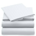 thumbnail image 1 of Mellanni 3-Piece Iconic Twin Bedsheet Set - Microfiber, 16" Deep Pocket, Cooling, Wrinkle, Fade, Stain Resistant, Striped White, 1 of 6