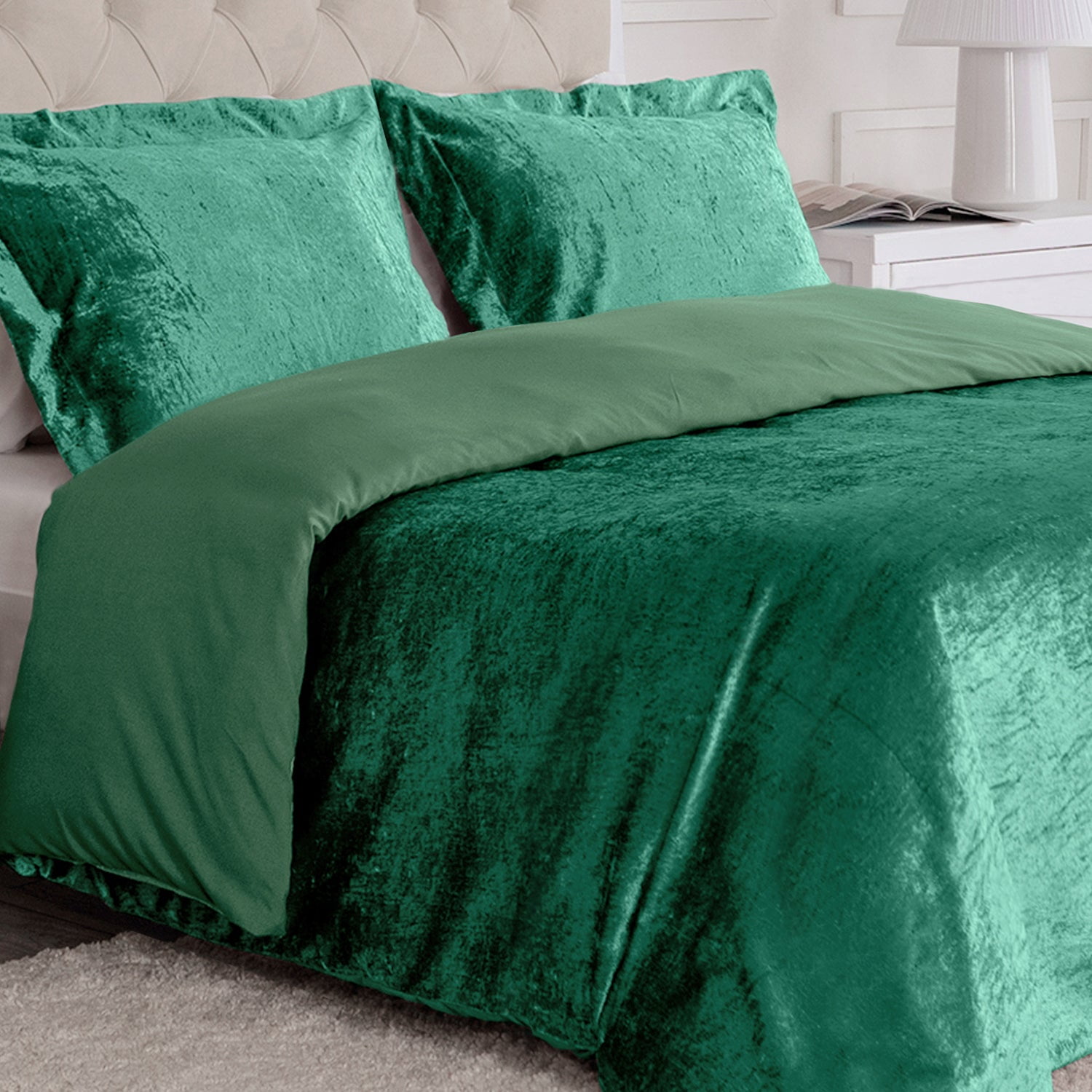 Mellanni Velvet Duvet Cover Set Microfiber Comforter Cover with 2