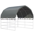 thumbnail image 1 of Mellcom 10'x10' Corral Shelter, Heavy Duty Round Style Canopy, Waterproof and UV Resistant Cover for Agricultural Storage,Gray, 1 of 8