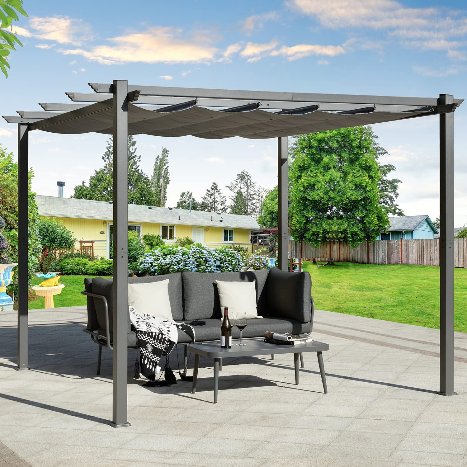 Mellcom 10x10 Outdoor Patio Pergola with Retractable Philippines