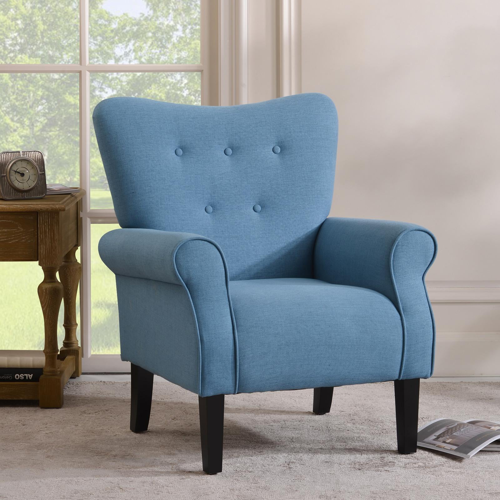Mid Century Wingback ArmChair,Modern Upholstered Fabric High