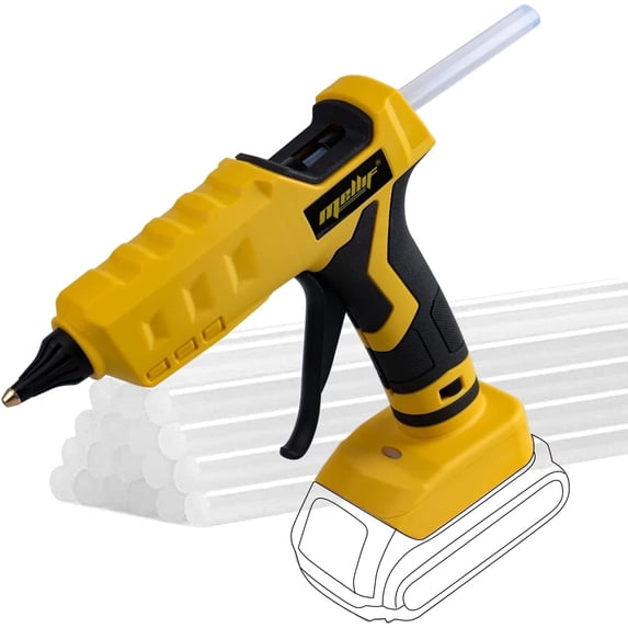 Mellif Cordless Hot Glue Gun, Wireless, Powered by 20V Max Battery, Compatible with Dewalt 20V Max Battery(Tool Only)