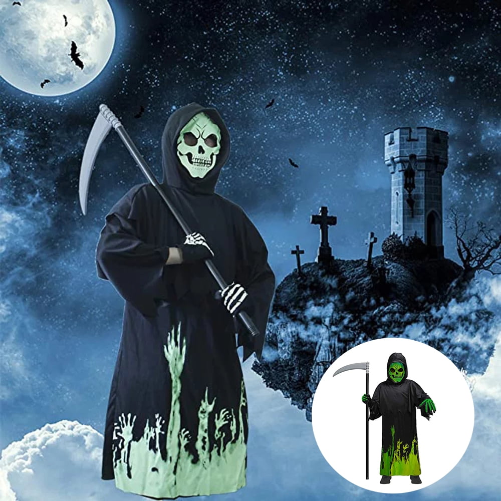 Melliful Halloween Kids Costumes, Grim Reaper Costume, Cosplay Black