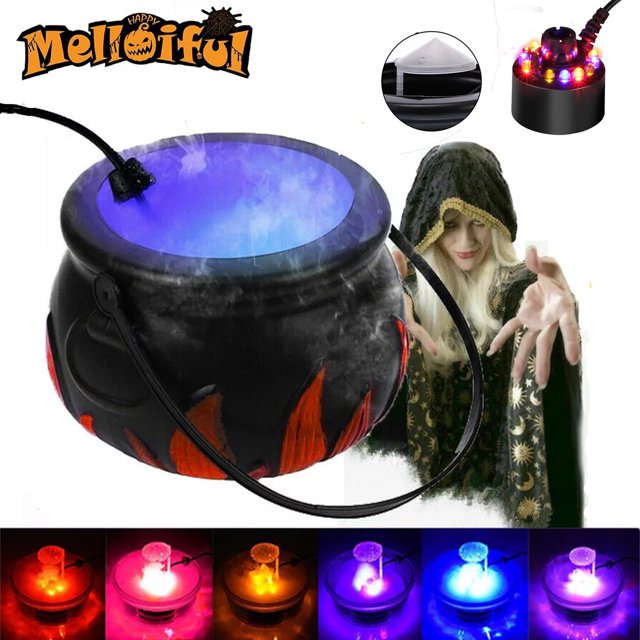 Melliful Halloween Witch Pot Fogger Machine, Halloween Party Mist Maker
