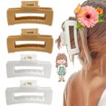 thumbnail image 1 of Mello Cloud Clip, Mello Claw Clip, Mello Flexible Hair Clip, Large Non-Slip Cozy Bendable Square Claw Clip, Strong Hold Banana Clips for Thick or Fine Hair, Jaw Clips for Women and Girls (4PCS-I), 1 of 8