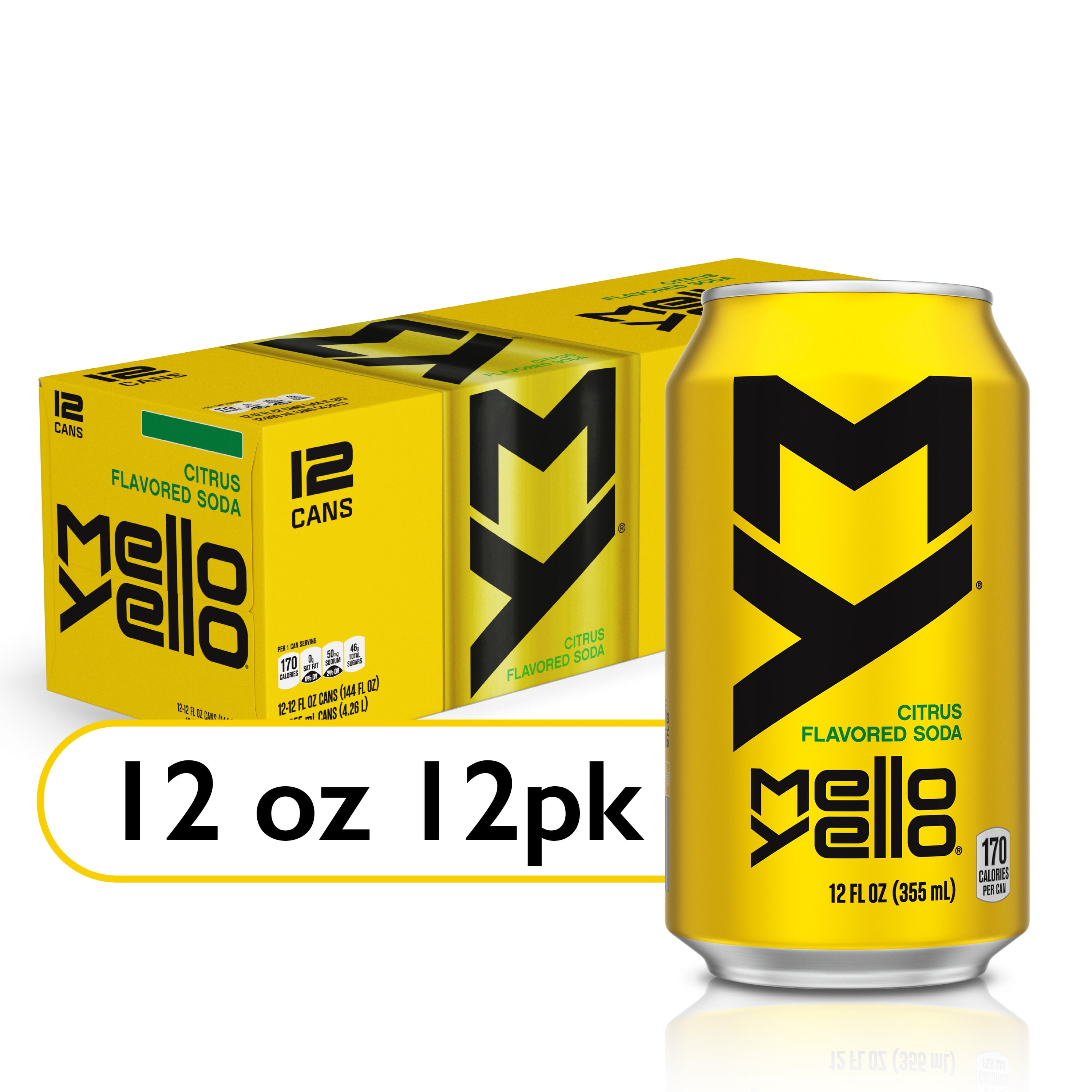 Mello Yello Citrus Soda Pop, 12 fl oz, 12 Pack Cans - Walmart.com