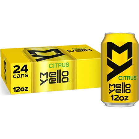Mello Yello Citrus Soda Pop, 12 fl oz, 24 Pack Cans