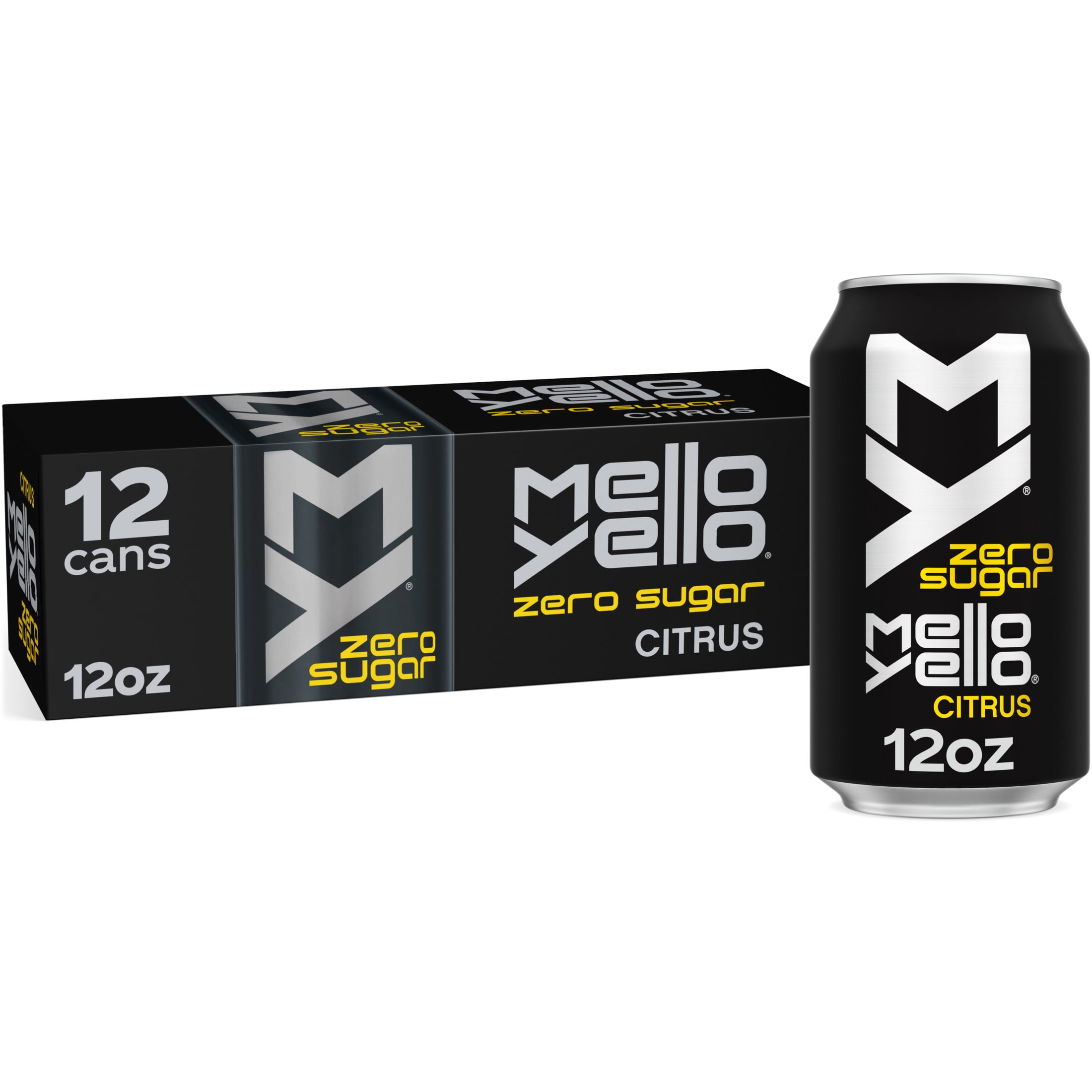Mello Yello Diet Zero Sugar Citrus Soda Pop, 12 fl oz, 12 Pack Cans
