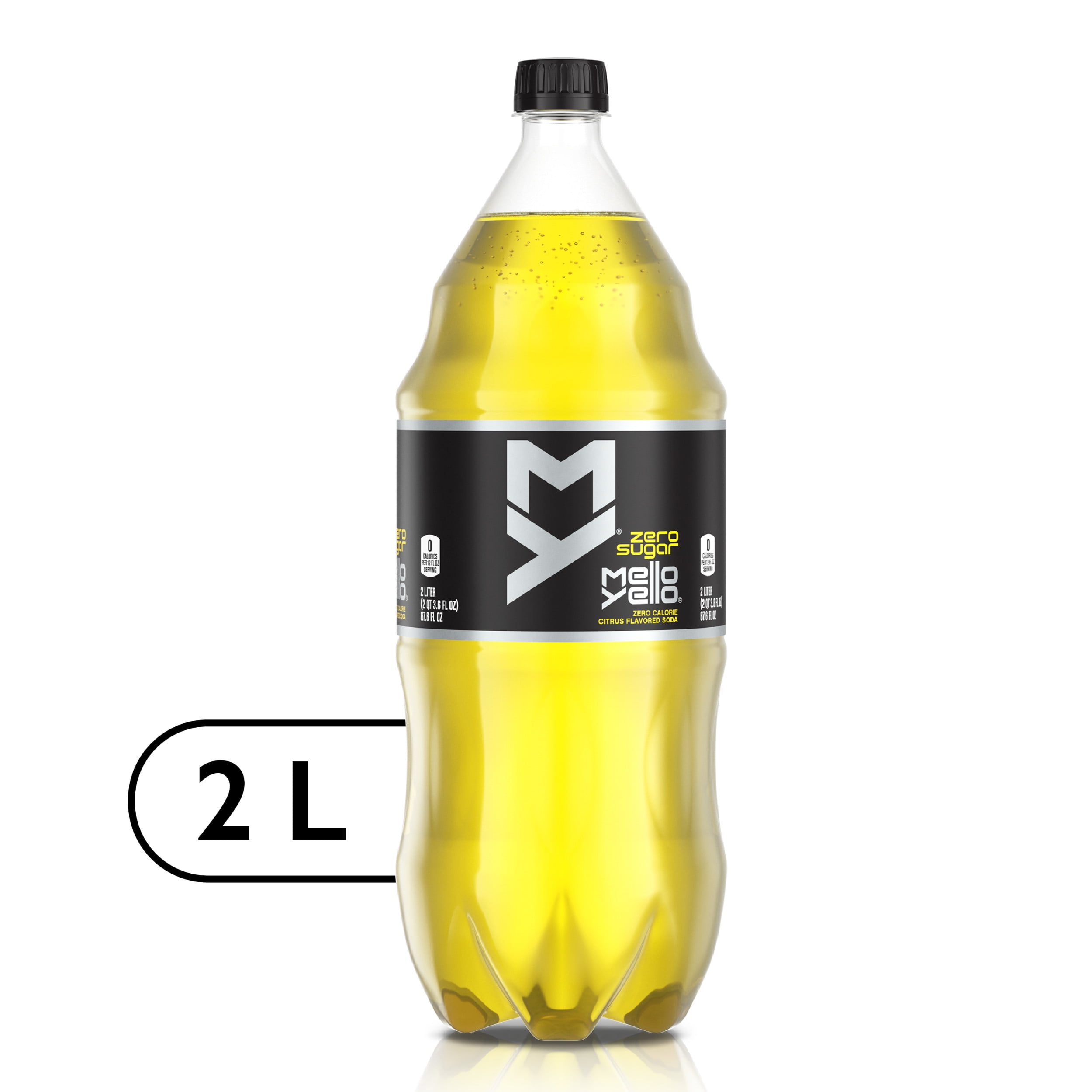 Mello Yello Zero Diet Citrus Flavored Soda Soft Drink, 2 Liters