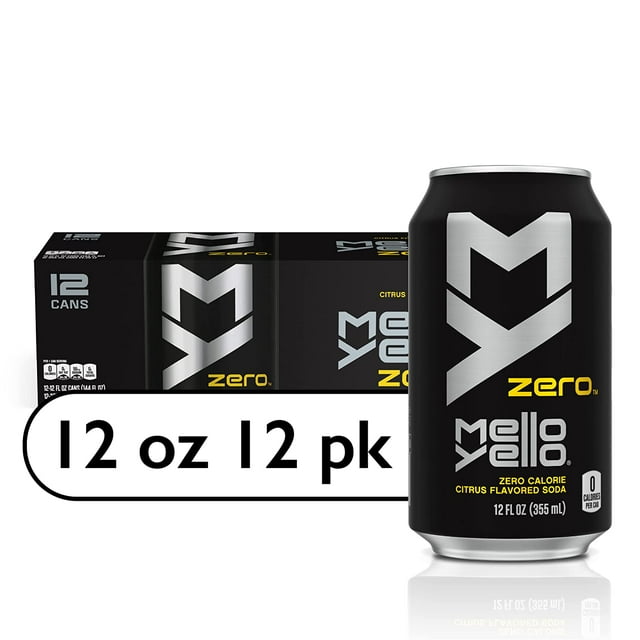 Mello Yello Zero Soft Drink 12 pack of 12oz Cans Mellow Yellow