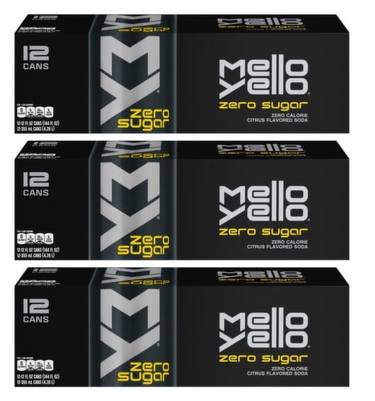 Mello Yello Zero Soft Drink Fridge Pack Bundle, 12 fl oz, 36 Pack