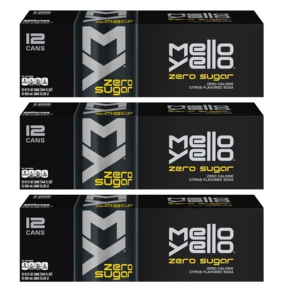 Mello Yello Zero Soft Drink Fridge Pack Bundle, 12 fl oz, 36 Pack ...