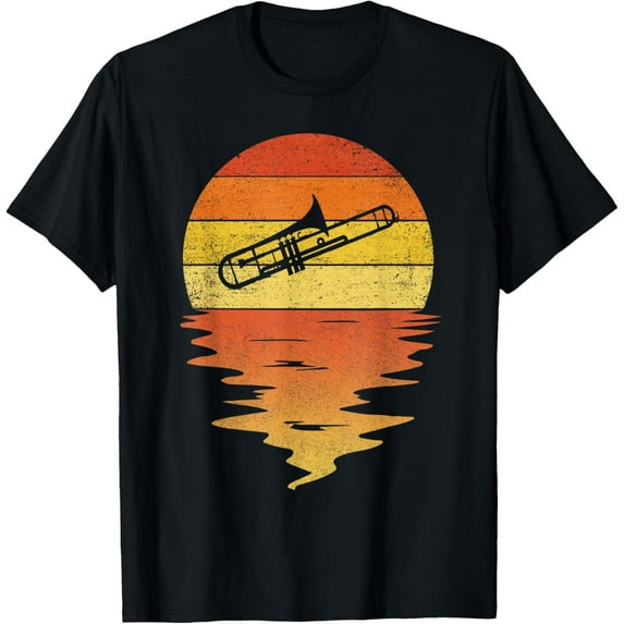Mellophone shirt retro sunset 70s vintage Mellophone T-Shirt men and women can wear,black,white,creative gift