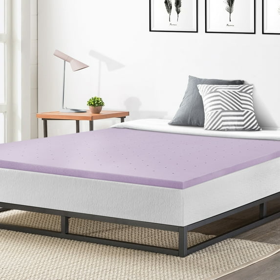 Mellow 1.5" Ventilated Memory Foam Mattress Topper with Lavender Infusion, Queen