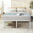 thumbnail image 1 of Mellow 16" Metal Platform Bed Frame with Heavy Duty Steel Slats, White, Full, 1 of 11