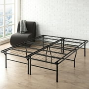Mellow 18 Bifold Metal Platform Bed Frame, Heavy Duty Steel Slats, Black, Cal King