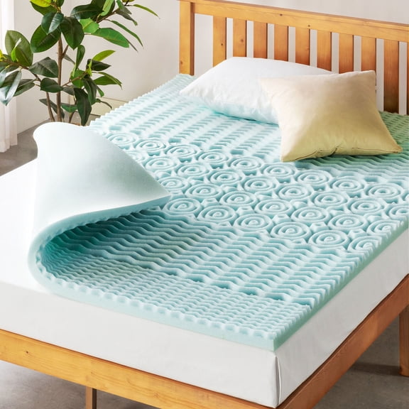 Best Price Mattress 2" 5-Zone Cooling Gel Memory Foam Mattress Topper, Full