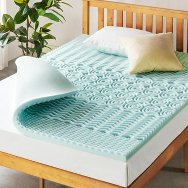 Mellow 2" 5-Zone Cooling Gel Memory Foam Mattress Topper, Twin