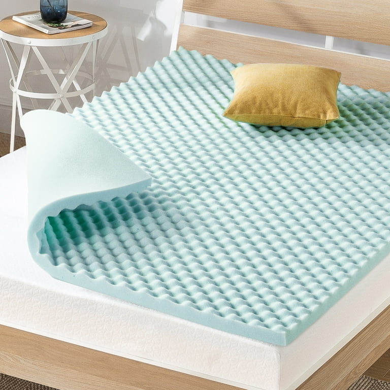 Mellow 2 Cooling Gel Egg Crate Memory Foam Mattress Topper Queen