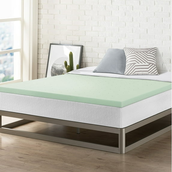 Mellow 2" Ventilated Memory Foam Mattress Topper with Green Tea Infusion, King