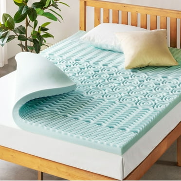 Mellow 3" 5-Zone Cooling Gel Memory Foam Mattress Topper, Twin