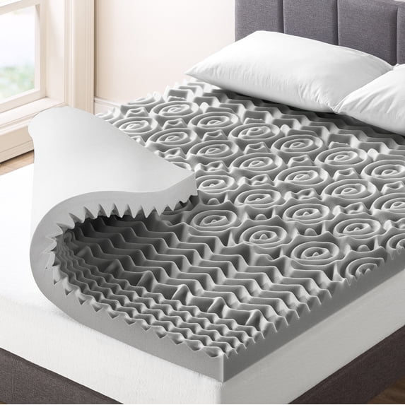 Mellow 3" 5-Zone Gel Infused Memory Foam Mattress Topper, Twin