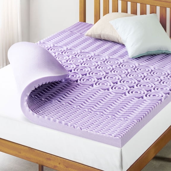 Best Price Mattress 3" 5-Zone Memory Foam Mattress Topper with Lavender Infusion, Queen