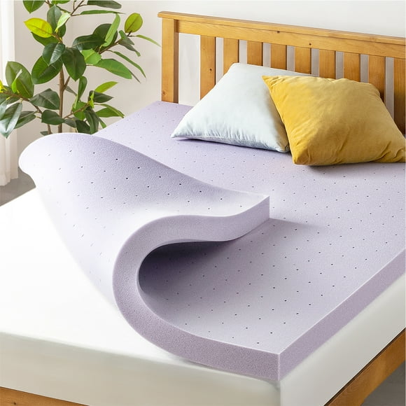 Mellow 3" Ventilated Memory Foam Mattress Topper with Lavender Infusion, Twin