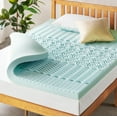 thumbnail image 1 of Best Price Mattress 4" 5-Zone Cooling Gel Memory Foam Mattress Topper, Short Queen, 1 of 10