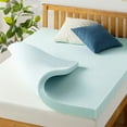 "Mellow 4"" GelInfused Ventilated Memory Foam Bed Pad Topper, Short