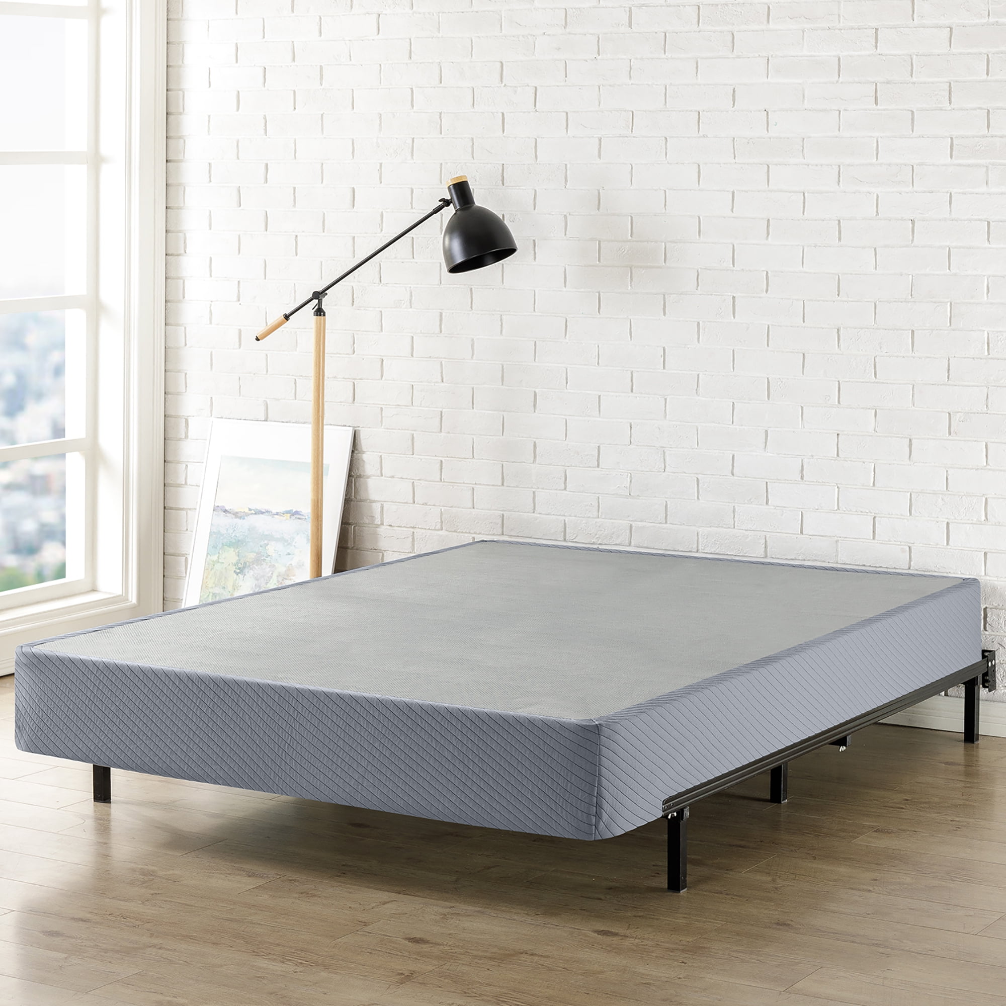 "Mellow Full Size 9"" Heavy Duty Steel Box Spring, Easy Assembly, Grey