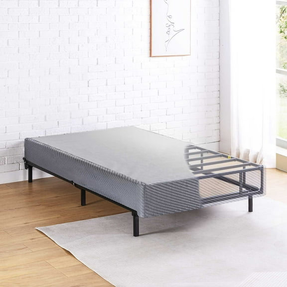 Mellow 9" Box Spring, Heavy Duty Steel, Easy Assembly, Grey, Twin