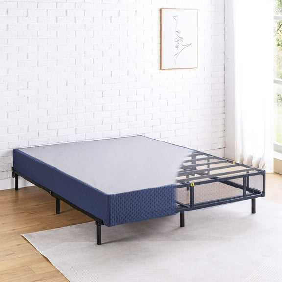 Mellow 9" Box Spring, Heavy Duty Steel, Easy Assembly, Navy, King