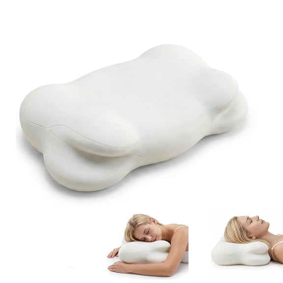 Mellow Cloud Ergonomic Memory Foam Pillow, Adjustable Cervical Neck Support Pillow for Neck Pain Relief, Breathable Cooling Cover, Soft Support Pillow for Side Back and Stomach Sleepers