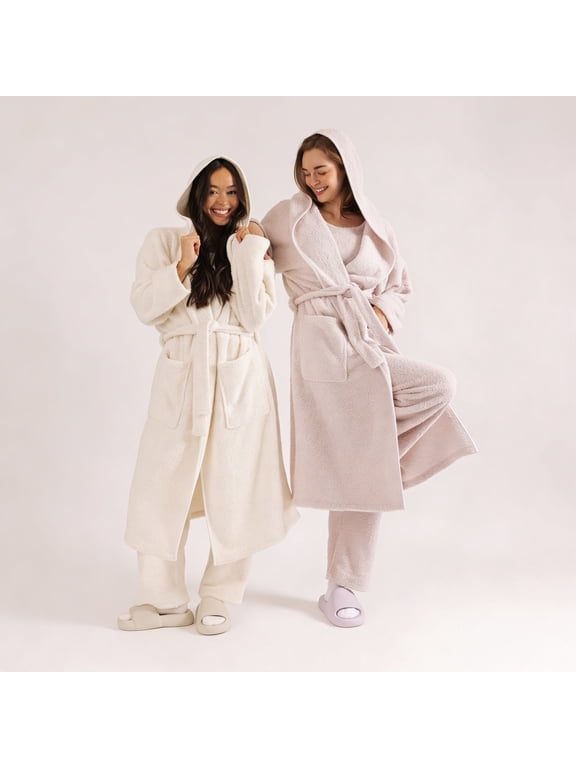 Creme MellowSoft Hooded Robe Small