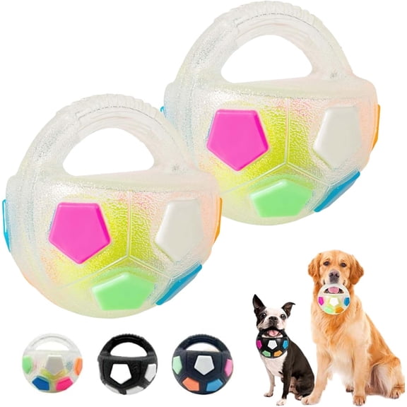 The Mellow Dog Calming Ball, 2026 new Rubber with Handle Dog Toy, Interactive Toss and Fetch Play, Squeaky Floating Ball for Toss, Fetch, Training & Outdoor Fun for Medium Large Dogs(2Pcs B)