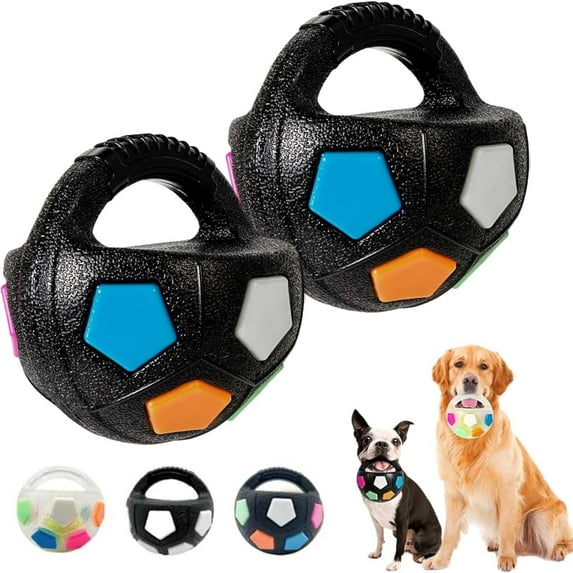 The Mellow Dog Calming Ball, 2026 new Rubber with Handle Dog Toy, Interactive Toss and Fetch Play, Squeaky Floating Ball for Toss, Fetch, Training & Outdoor Fun for Medium Large Dogs(2Pcs B)
