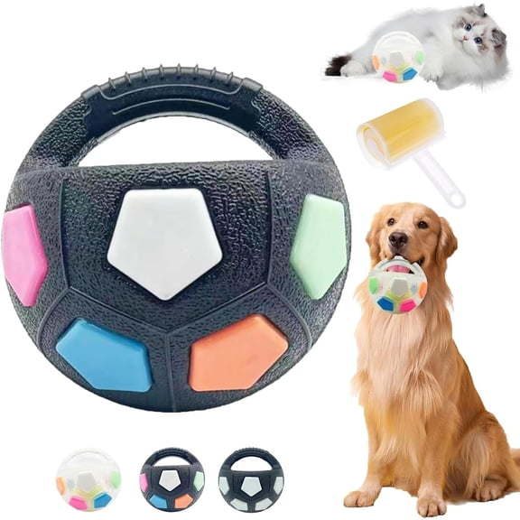 The Mellow Dog Calming Ball, Calming Balls for Dogs, Ball with Handle Dog Soccer Balls Launcher Squeaky Interactive Tennis Football Calmings Toys Dogs Chasing Toy Floating Toss and Fetch Play(3PCS-A)