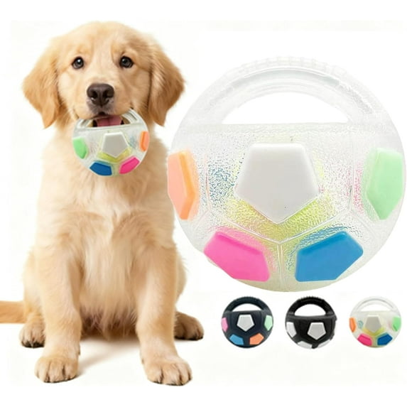 The Mellow Dog Calming Ball with Handle, Tough Chew-Resistant Football Toy for Aggressive Chewers, for Outdoor Water Fetch Play, Training & Outdoor Games