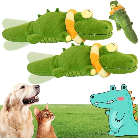 The Mellow Dog - Calming Crocodile Dog Toy, Machine Washable USB Charging, Puppy Toys to Keep Them Busy, Automatic Dog Petting Machine for Small, Medium, Large Dogs(2pcs)
