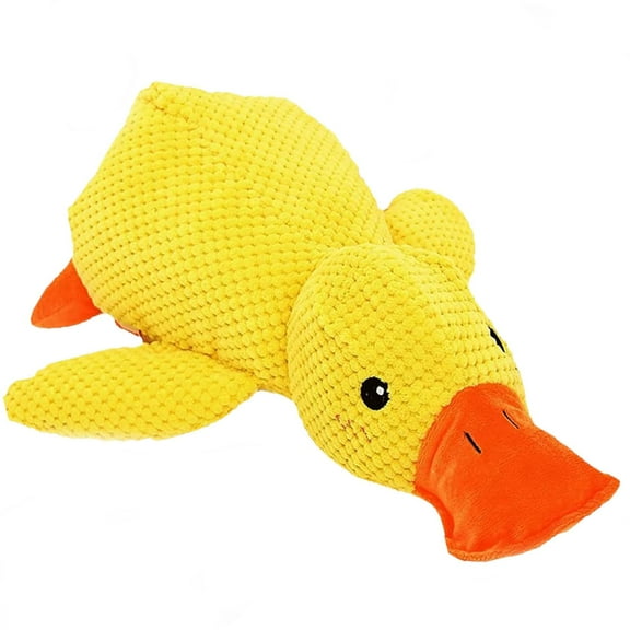 Mellow Dog Calming Duck Toy - Emotional Support Duck for Anxious Puppies, Durable Chew-Resistant Stuffed Animal (Large)